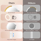 15X/1X Lighted Magnifying Mirror, 4000mAh Rechargeable Makeup Mirror - Image 7