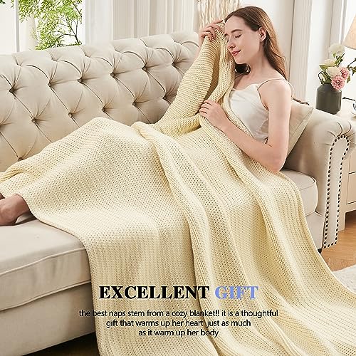 Knitted Weighted Blanket (36-cream White / 48" x 72" | 20lbs)