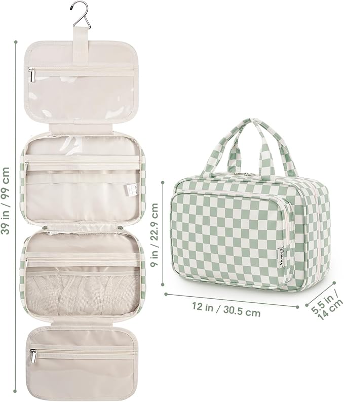 Narwey Travel Toiletry Bag for Women Large Hanging Makeup Bag Organizer - Image 9