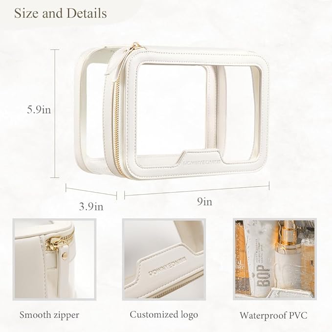 ROWNYEON Clear Makeup Case Toiletry Bag Multipurpose Travel Makeup Train Case - Image 5