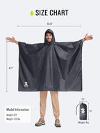 SaphiRose Hooded Rain Poncho Waterproof Raincoat Jacket - Image 7