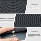Heat Insulating Silicone Mat Pouch for Hair Straightener, Anti-Slip Travel Pad Cover for Curling & Flat Iron, Portable Styling Heat Mat Holder for Curler Wand and Hot Waver (Dark Gray)