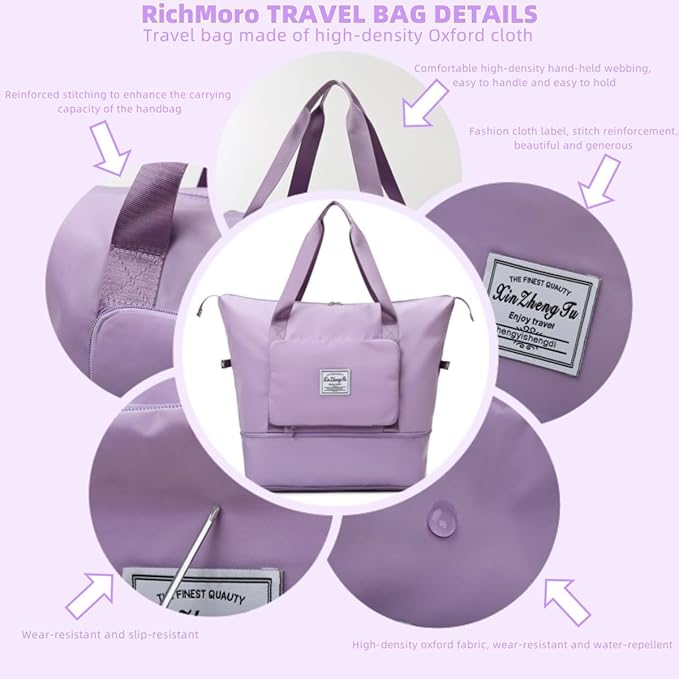 Large Capacity Foldable Travel Bag, Expandable lightweight Carry on Bag - Image 5