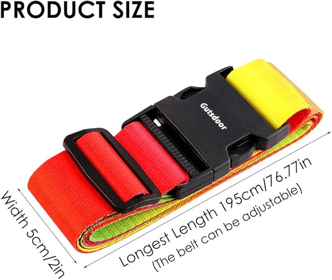 Adjustable Travel Luggage Strap Suitcase Belt Travel Bag Accessories 1.96 in W - Image 3