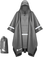 PTEROMY Hooded Rain Poncho for Adult by PTEROMY