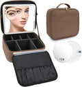 Travel Makeup Bag with LED Mirror and 10x magnifying glass with 3 Lighted by Unknown