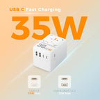 TESSAN Universal Travel Adapter 35W, International Plug Adaptor - Image 3