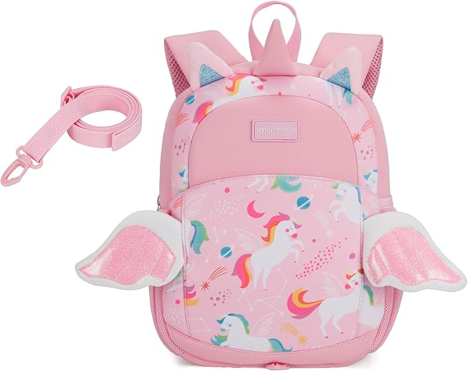 mommore Toddler Backpack for Girls 2-4 Neoprene Unicorn Backpack by mommore
