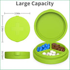 2 Pack Small Pill Box, 3 Compartment Round Silicone Travel Pill Box - Image 2