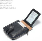 Men's brand buckle driver's license zipper genuine leather wallet, large - Image 4