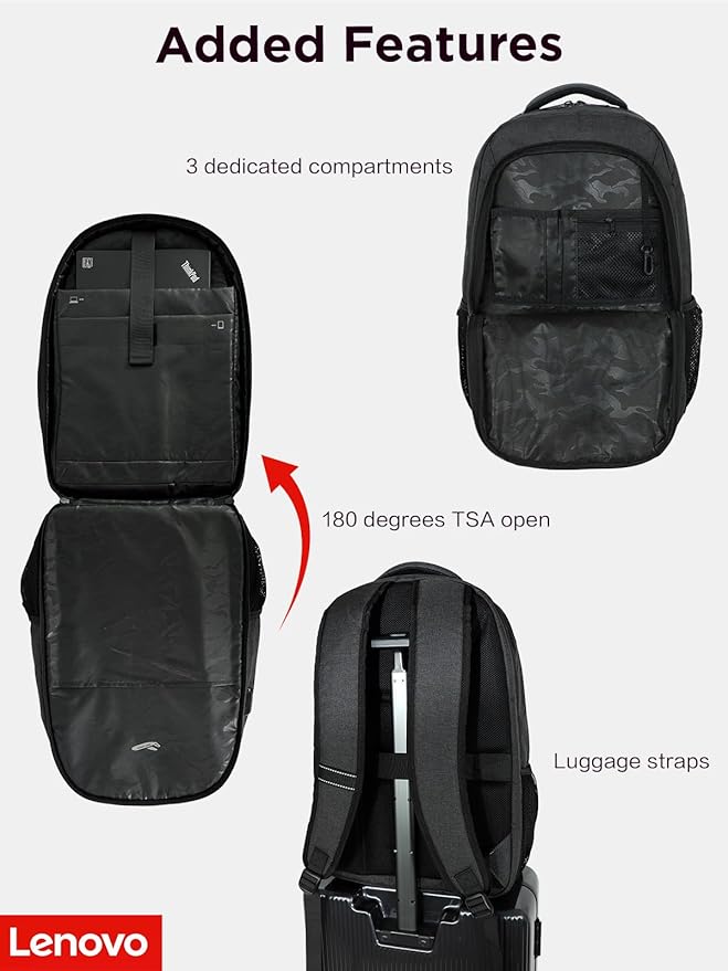 Lenovo B325 Laptop Backpack, Anti-Theft Travel Backpack, External USB Port - Image 6