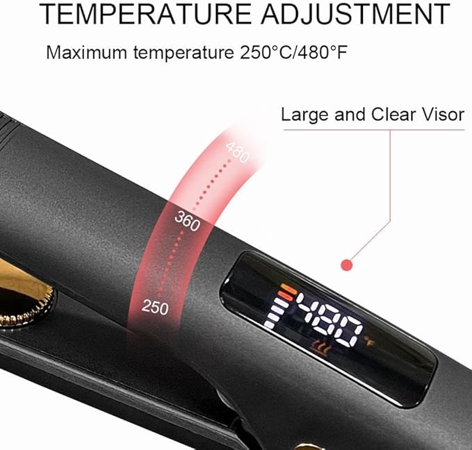 Professional Hair Straightener 1.5'' - Titanium Flat Iron Adjustable up to 450°F