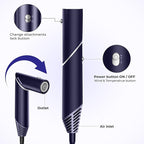 6 in ONE Blow Dryer Brush, Curling Wand Hair Styling Tools Set, Ionic Hot Air Hair Dryer, Massage Oval Hair Dryer, Left&Right Hair Curlers 100-120V