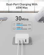 Nekmit 67W Flat USB C Charger Block, 3-Port GaN Fast Wall Charger, USB C Wall - Image 3