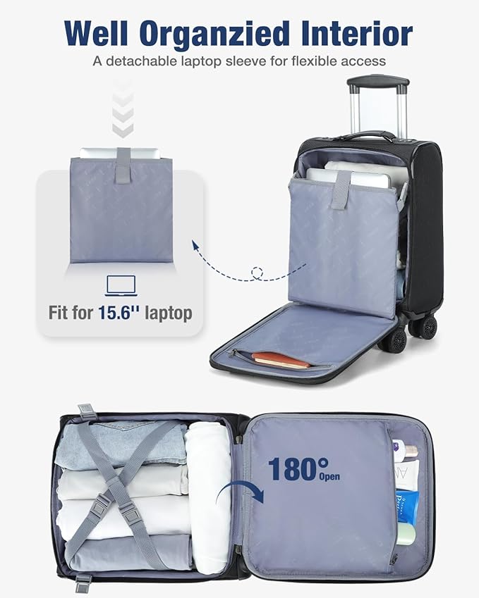 Lekebobor 16 Inch Underseat Carry On Luggage - Image 4