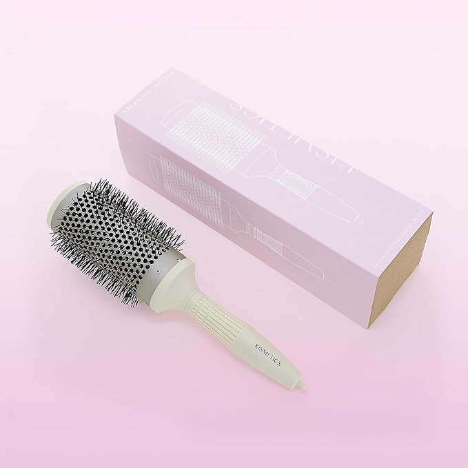 Fast Dry Round Brush with Ceramic Ion Thermal Barrel and Nylon Bristles,Argan oil Round Hair Brush for Blow Drying,Styling,Curling,Straightening, Perfect Styling .for All Hair Types-53mm
