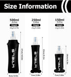 Folding Soft Flask Portable Collapsible Running Lightweight Water Bottle - Image 2