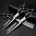6/7/8 inch Personalized Rose Print Hair Clipper Set (Scissors Set) (7 inch-3pc-A) (7 Inch-3pc-a)