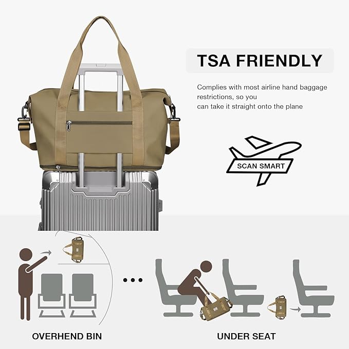 Travel Duffel Bag, Sports Tote Gym Bag, Shoulder Weekender Overnight Bag - Image 4