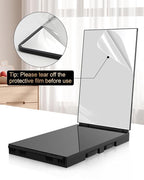 JUSRON 360 Viewing Angle Self Hair Cutting Mirror, Clear Anti-Fog HD Glass, USB Rechargeable, Easy to Use, Height Adjustable, Portable, Good Choice for Gifts