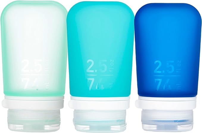 humangear GoToob+ 3-Pack | Refillable Silicone Travel Bottle | Locking Lid | by humangear