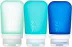 humangear GoToob+ 3-Pack | Refillable Silicone Travel Bottle | Locking Lid | by humangear