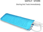 Silicone Heat Resistant Travel Mat Pouch for Hair Straighteners, Curling Irons, Wands, and Hot Styling Tools (Sky Blue) 1 Pack