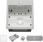 Kitchen And Bar Sink, 15x17 Inch Stainless Steel Drop In Kitchen Sink Modern by Koardink