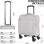 Verage Under Seat Luggage with Wheels, Softside Small Suitcase Spinner Carry On - Image 2