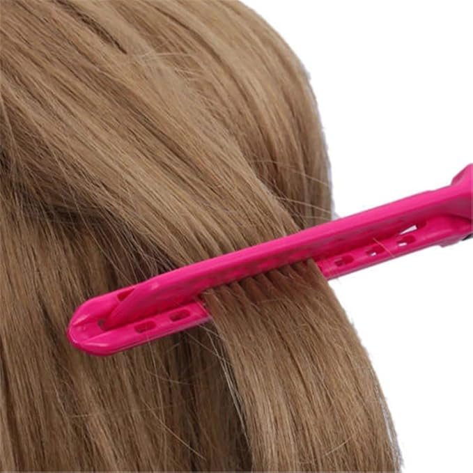 EasyGlide-V Hair Straightener and Detangler - Rat Tail Style V-Comb for Sectioning, Flat Ironing, Blow Drying, Keratin Comb for Tangled Hair, Spring Grip, Heat Resistant (Pink)