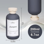 ASEVAT 6.7oz Refillable Plastic Travel Shampoo Bottles, Empty Travel Shampoo - Image 6