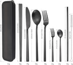 AARAINBOW 6 Pieces Stainless Steel Flatware Set Portable Reusable Cutlery Set - Image 2