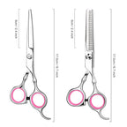 Professional Home Hair Cutting Kit - Quality Home Haircutting Scissors Barber/Salon/Home Thinning Shears Kit with Comb and Case for Men and Women (Pink)