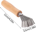 1Pc Hair Brush Cleaner Tool Rake Comb Cleaner Brushes Mini Hair Dirt Remover Brush with Metal Wire Rake Wooden Handle Hair Brushes Styling Tools and Appliances