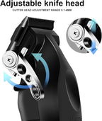 KEMEI Black Hair Clippers for Men， Adjustable Blade Cordless Clipper Professional Barber Clippers， USB Rechargeable Wireless Haircut Clippers km-2296