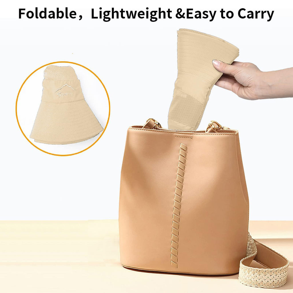 Sun Hats for Men Women Fishing Hat UPF 50+ Breathable Wide Brim Summer UV Protection Hat (1pack-beige)