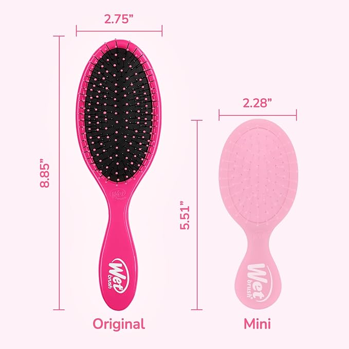 Wet Brush Detangling Brush, Original Detangler (Pink), Wet & Dry Tangle-Free Hair Brush for Women & Men, No Tangle, Soft and Flexible Bristles for Straight, Curly and Thick Hair