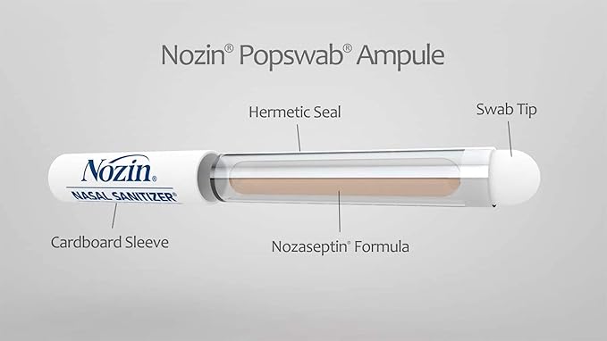 Nozin® Nasal Sanitizer® Antiseptic Popswab® Ampules 10ct Pack | Kills 99.99% of - Image 7
