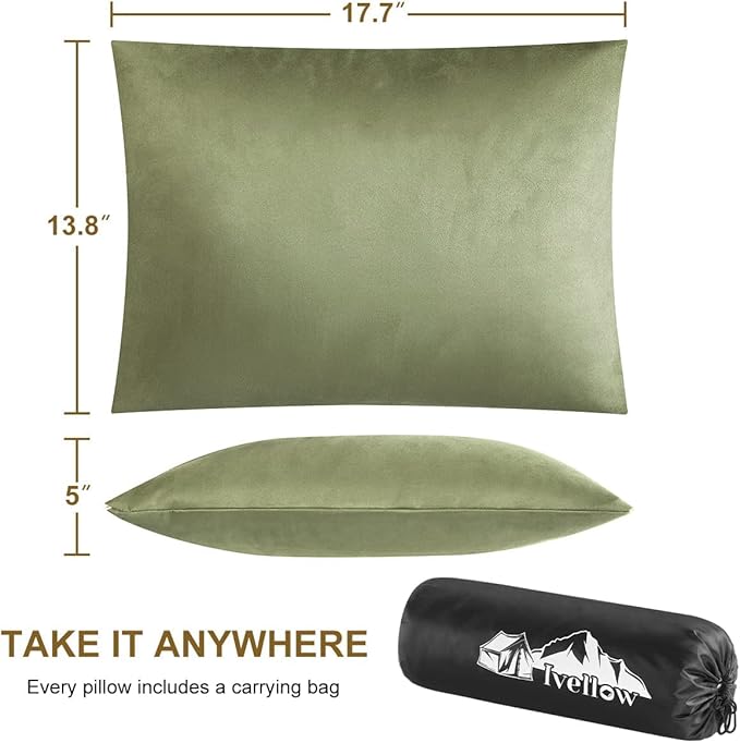 Ivellow Memory Foam Travel Pillow Compressible Camping Pillow - Image 5