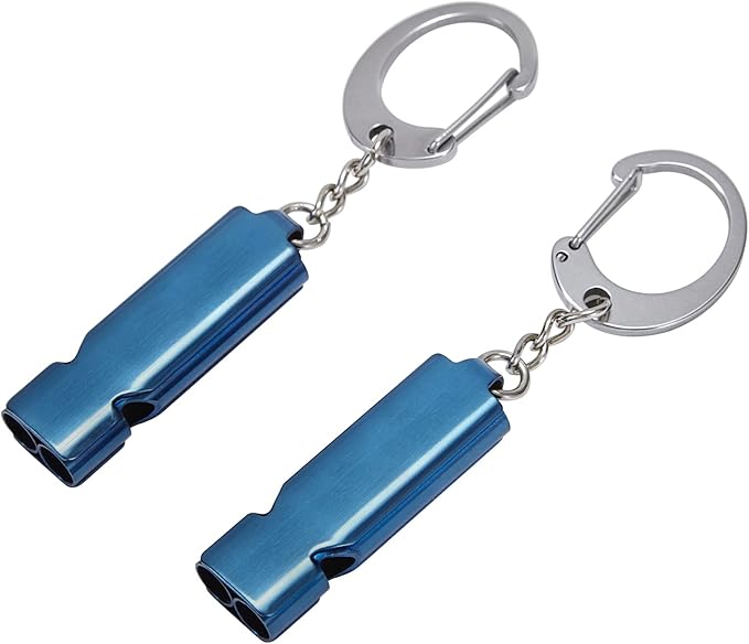 Whistle for Coaches Teachers, Emergency Survival Stainless Steel Whistles 2 Pack by AINOORA