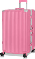 AnyZip Luggage Aluminium Frame Suitcase Hard Shell TSA Lock No Zipper 28In Rose by YourBestTravelChoice