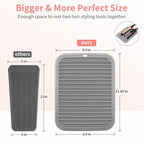 Large Heat Resistant Mat for Hair Tools, Hot Iron Holster, Hot Tools Mat for Curling Iron, Flat Iron, Hair Styling Tools Appliances Dryer Salon Tools Stylist (Daytona Gray)