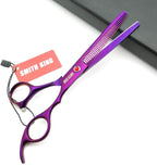 7.0in Professional Pet Grooming Scissors set,Straight & Thinning & Curved scissors 4pcs set for Dog grooming (Violet)