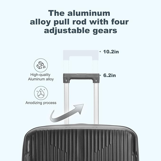Nazhura Luggage Set, 3-Piece Hardside Suitcase Set, 20-inch Carry On, 28-inch - Image 3