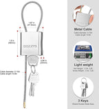 Adjustable Cable Padlock with 3 Keys | 1.15ft L x 1/6in D Aluminum Steel Cable - Image 2