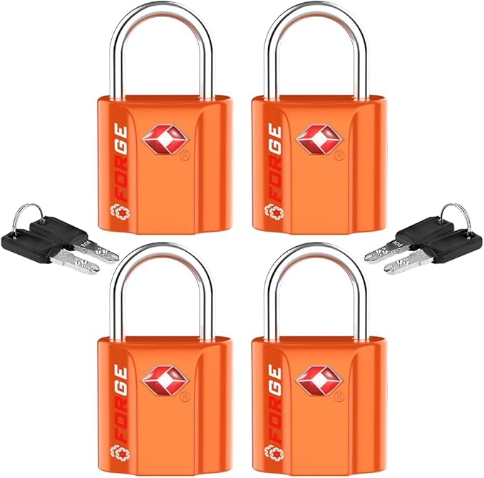 TSA Approved Luggage Locks, Ultra-Secure Dimple Key Travel Locks by Forge