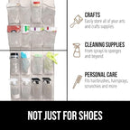GORILLA GRIP Over the Door Shoe Organizer, 24 Large Breathable Mesh Pockets - Image 7