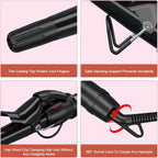 Hair Curling Wand, 0.5-1 Inch Tapered Ceramic Curling Iron, Hair Curler with 9 Temperature Settings & LCD Display for All Hair Types