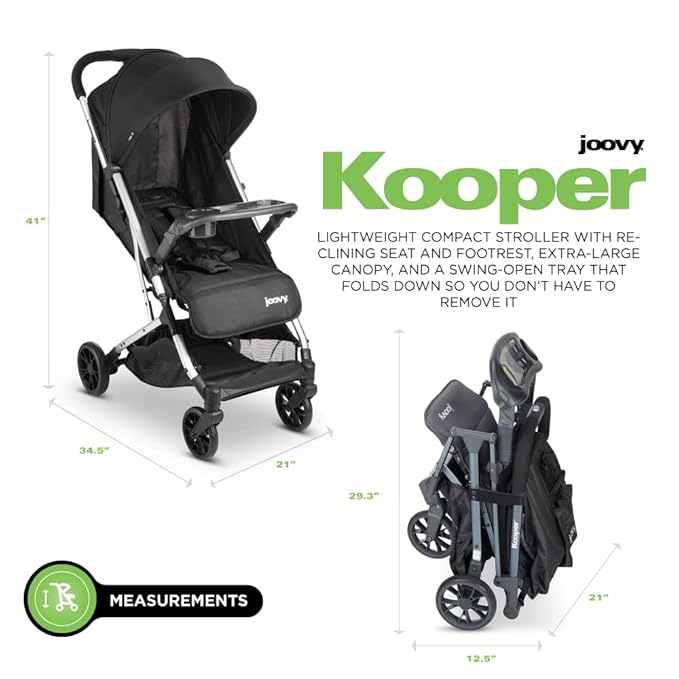 Joovy Kooper Lightweight Baby Stroller Featuring Removable, Swing-Open Tray - Image 6
