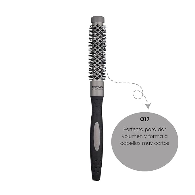 Termix Evolution Basic Ø 17 mm- Hairbrush for normal hair with ionized bristles for hair of medium thickness